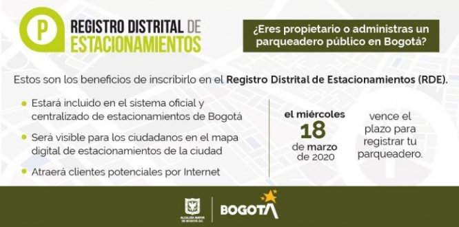 El Registro Distrital de Estacionamientos (RDE