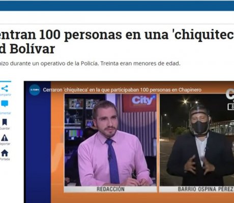 Pantallazo de la nota que salió en la web del medio